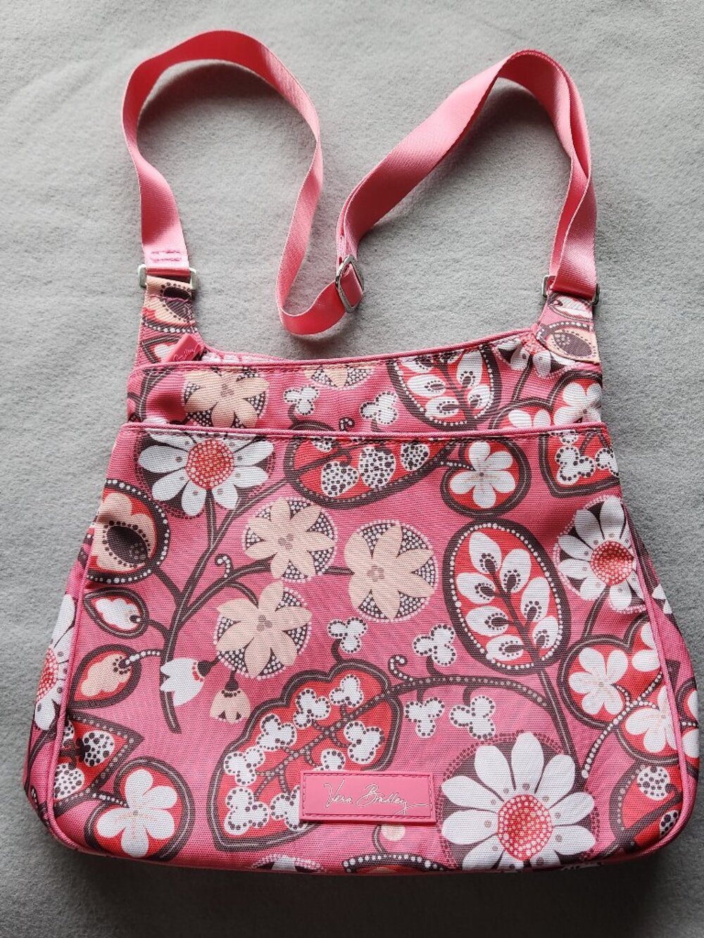 Vera Bradley Bag Pink Paisley Floral Crossbody Pockets Adjustable Strap NWOT